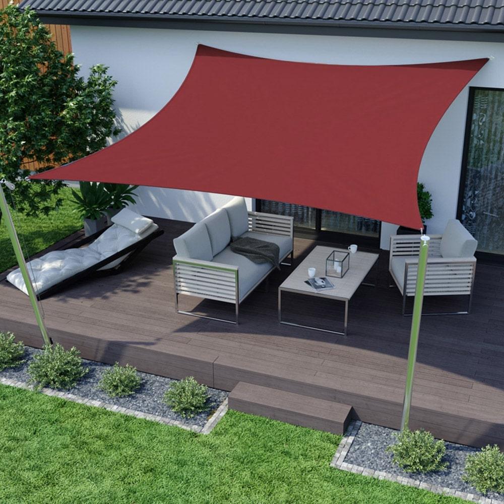 sonnensegel 6x6m quadrat Sonnensegel Quadrat Bordeaux – Toile d'Ombrage