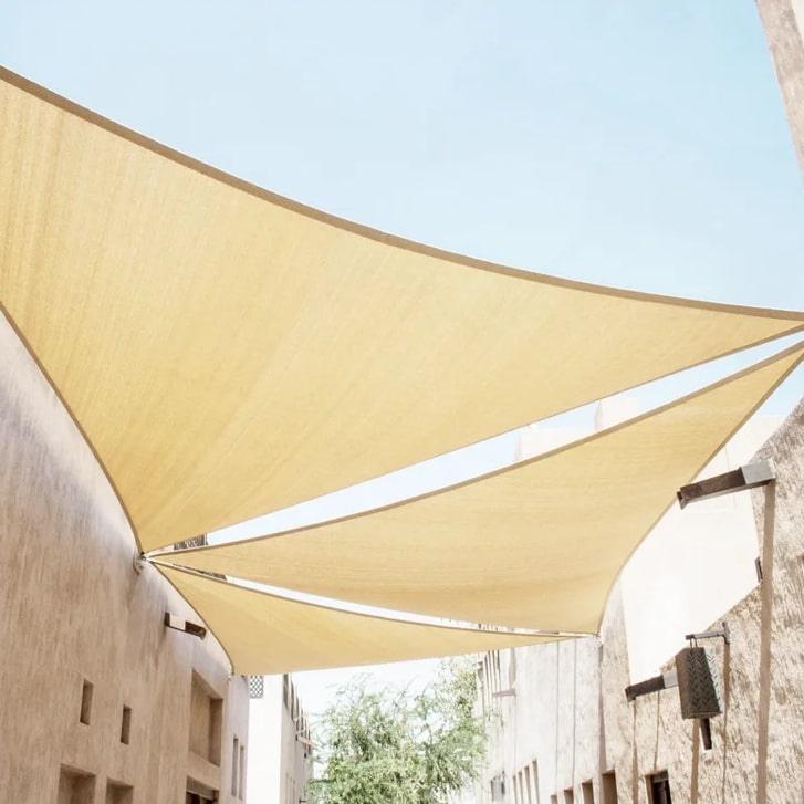 sonnensegel voile d'ombrage Sonnensegel Dreieckiges Sandfarbenes