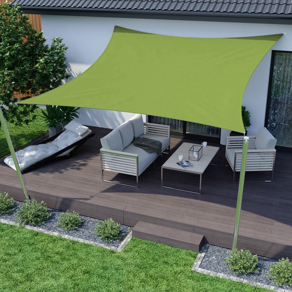 sonnensegel 6x6m quadrat Sonnensegel Quadrat Grüne Olive – Toile d'Ombrage