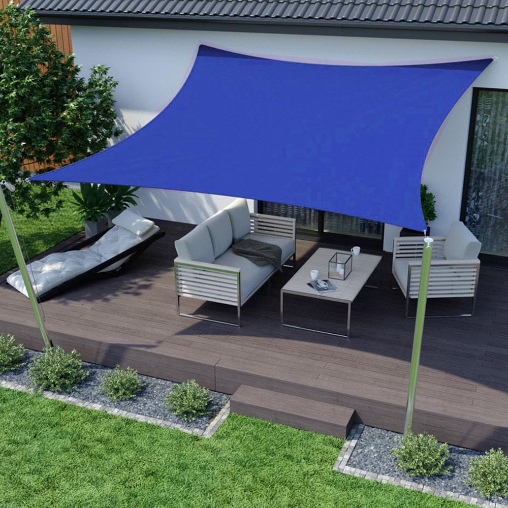 sonnensegel 6x6m quadrat Sonnensegel Quadrat Blau – Toile d'Ombrage